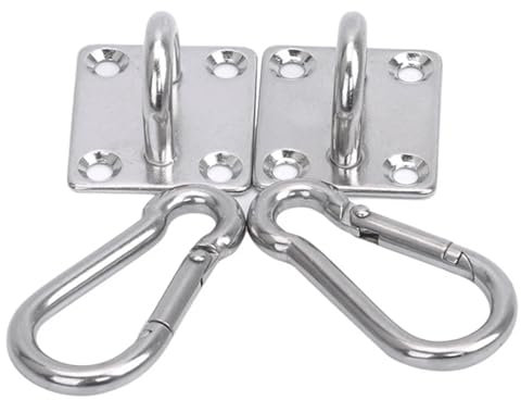 2er-Pack robuste Schaukelhaken aus Edelstahl zum Aufhängen mit Haken und 4 festen Löchern zur Deckenmontage