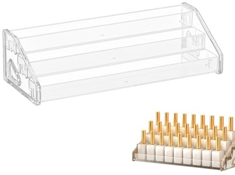 Espositore trasparente per smalti, 3 ripiani in acrilico, espositore per cosmetici, bottiglie di olio, smalto per unghie