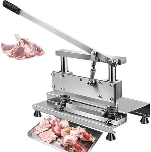 Commercial Stainless Steel Bone Cutter - Meat Guillotine Machine, Manual Ribs Meat Chopper for Frozen Pork, Fish, Chicken, Beef - Ideal for Home and Restaurant Use