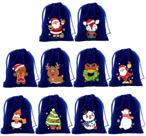 20 Stück Geschenktüten Weihnachten, Weihnachtsgeschenktüten kleine Geschenkbeutel,für Geschenkverpackung Süßigkeiten Partyzubehör