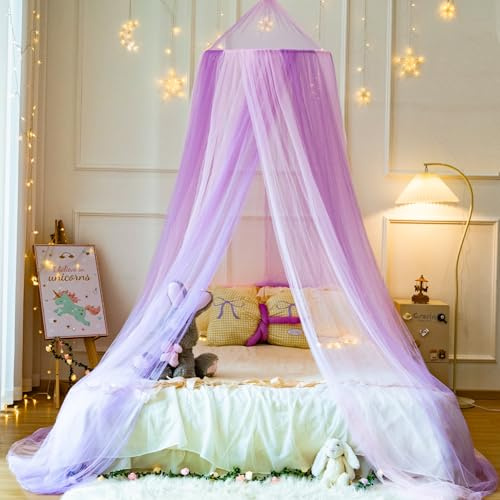 Tvåfärgad säng Canopy Myggnät för flickor Sängnät, Prinsessa Canopy för barn Sängrumsinredning