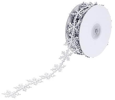 HOODANCOS Polyester Schneeflockenband Gold Silber Selbstgemacht Geschenkband Weihnachtsdeko Schleifen Verpackung Für Basteln Hochzeit Feier