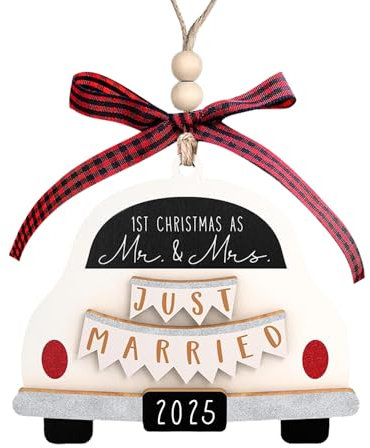TOEECY Hochzeitsgeschenke für Brautpaar Herr und Frau Geschenke Hochzeitsgeschenke für Paare 2025 Weihnachtsbaumschmuck zum Aufhängen für Zuhause Urlaub Party