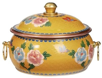 BOGAZY Vintage Fondues Holzkohle-Eintopf, Einzelner Kupfertopf, Induktions-Eintopf, Traditioneller Eintopf, Suppentopf, Kochen Traditioneller Suppentopf