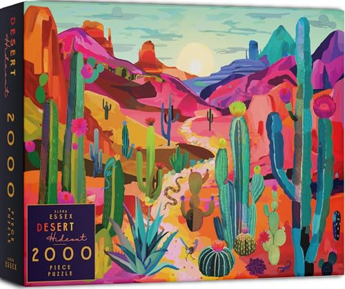 Elena Essex Puzzle mit 2000 Teilen für Erwachsene, Wüstenversteck 2000 Teile, Puzzle für Erwachsene 2000, Cooles Kaktus-Nationalpark-Puzzle, Größe 98 x 76 cm