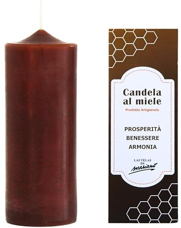 Velón Artesanal de Miel – Vela Ritualizada para Endulzar, Armonizar y Atraer Suerte | Aroma Natural para Concentración y Bienestar | Hecho a Mano con Cera de Miel