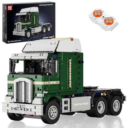 Mould King 13202 Technik Ferngesteuerter Klemmbausteine LKW K100 Pneumatisch Tractor Truck Bausteine Bausatz Mit Motor Für 14+ Erwachsene(2181 Teile)
