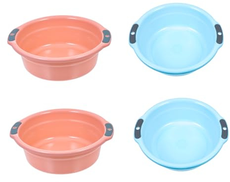 HOLIDYOYO 4pcs Hanging Wash Basins Bathroom Washbasin Medium Size Thickened Double Handle Home Laundry Foot Handwashing Basin Random Color