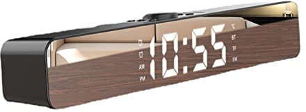 Sound Bar Sveglia con Bluetooth, radio FM e subwoofer wireless, altoparlanti Home Theater per TV, display a LED e funzione sveglia