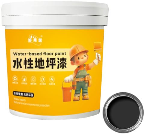 VALINK Vernice epossidica impermeabile per pavimenti, 300 g, ad asciugatura rapida, antiscivolo, a base d'acqua, per garage, per interni ed esterni, colore nero