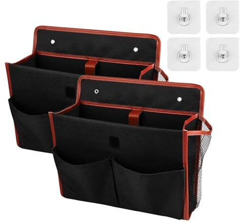 FRUHLING Wohnwagen Tür Organizer Hängeorganizer Selbstklebend, 2 Stück | Organizer Camping Wohnmobil, Hängende Aufbewahrungstasche, Schwarz, Für Wohnmobil Van Büro Camping