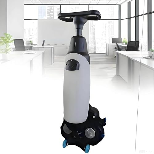 Pnpaea Autolaveuse AutoportéE Professionnelle, Double Brosse avec Porte-Tampons,Polisseuse De Carrelage Et Autolaveuse De Sols sans Fil,Rotation à 360°,pour Les Ateliers White