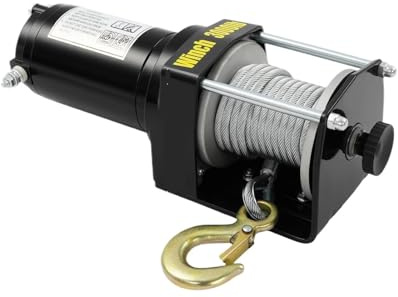 Argani elettrici Verricello elettrico 12 V CC, motore con cavo in acciaio da 6 m, forza di trazione nominale 1300 kg, rame 0,55 kW, impermeabile IP54 Verricello elettrico