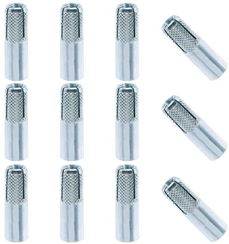 Swpeet 12 Stück, 10 mm (3/8 Zoll), Premium verzinkter Kohlenstoffstahl, Betonanker, Sortimentskit, Expansionsschrauben, interne Zwangsspreizschrauben für Vollbeton