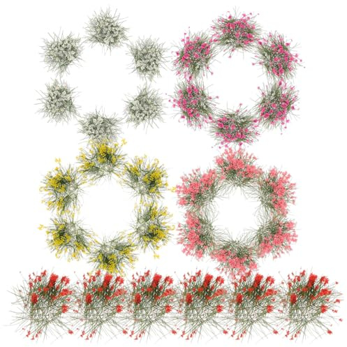 Operitacx Modèles De Touffes De Fleurs Et Herbes Statiques Miniatures 4.33X0.79 Pouces Ensemble De 5 pour Maquettes Ferroviaires Dioramas Et Paysages Décoratifs
