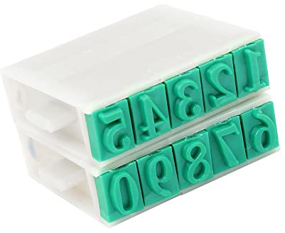 A ABSOPRO Numero Timbro Set 13mm 0-9 Cifre Arabo Stampa Combinazione Gomma