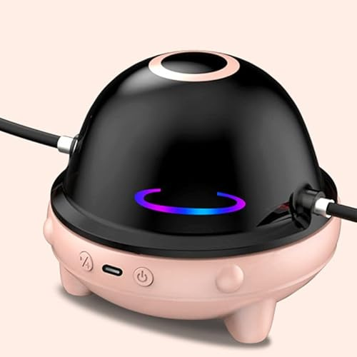 SPYMINNPOO Máquina de Saltar la Cuerda, Equipo de Salto Eléctrico Inteligente Automático de Música LED para Interiores y Exteriores (Rosa)