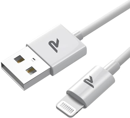 RAMPOW Cable iPhone [Certifié MFi], Câble Lightning Charge Rapide 2M+2M | Câble Chargeur Lightning Connecteur, Ultra Résistant pour iPhone 14/14 Pro Max/13/12/11/X/XS/XR/8/7/6, iPad Pro, Airpods