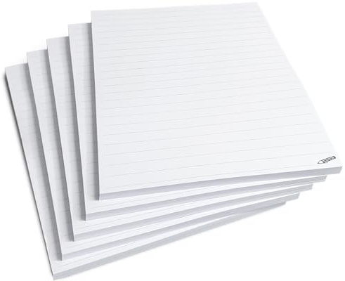 Bloc-notes A5 ligné - Lot de 5 blocs DIN A5 - 50 feuilles par bloc - Déchirable - Papier blanc de 80 g/m² - Pour notes, pensées