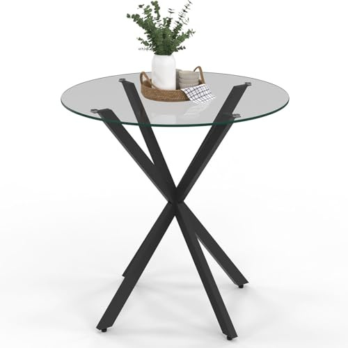 IDMarket - Table à Manger Ronde Alix 4 Personnes 80 cm Pied araignée