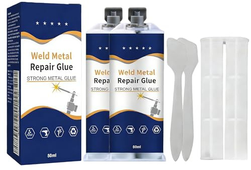 Metallkleber,Klebstoff für Metall,Kaltschweißmasse für Metalle,AB Glue Magic Welding Glue,Metallkleber Hitzebeständig, Magischer Schweißkleber,Starker Kleber zur Verklebung von Metall (50ml2pc)