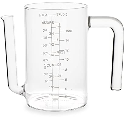 MasterClass Jarra de cristal para salsa/separador de grasas, 450 ml / 2 tazas / 16 onzas líquidas de capacidad, 7,9 x 14,5 x 12,5 cm