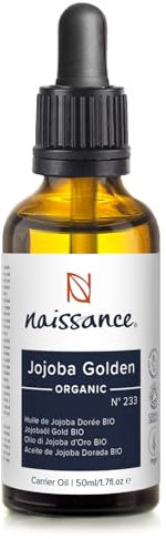 Naissance Organic Golden Jojoba Oil (No. 233) - 50ml - Natural, Unrefined - for Skin, Face, Nails, Eyelashes, Hair Growth