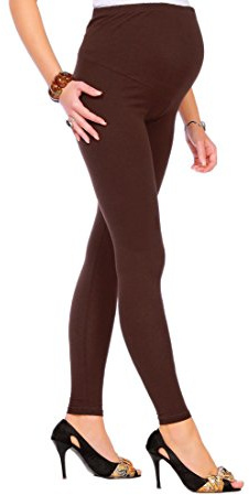 FUTURO FASHION® - Legging Long de Grossesse - épais/très Chaud/très Confortable - Coton/Doublure Polaire - Taille 42 - Marron