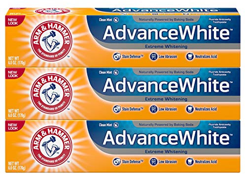 Arm & Hammer Advance White Extreme Whitening Fluoride Toothpaste Clean Mint 6 oz New Packaging! (Pack of 3)