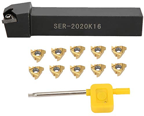 Drehwerkzeug Drehmeißel Klingeneinsatz 10er 16ER AG60 + SER2020 CNC-Drehwerkzeughalter Bohrstange + 1Stk Schraubenschlüssel Für Drehmaschine