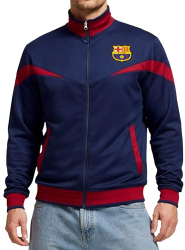 Icon Sports Officially Licensed FC Barcelona Soccer Track Jacket - Unisex Adult - FCB39TJ Navy S