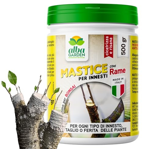 Albagarden - Mastice Per Innesti E Potature ++ Con Rame ++ Antibatterico Pasta Cicatrizzante Curativa Per Ferite Piante Alberi Arbusti Kit Bonsai X 500 Gr