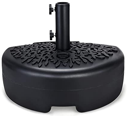 Home Zone Living Sonnenschirmständer, halbrund, befüllbar, 45,7 cm, Stangenhalter, Wasser oder Sand, passend für Stangen bis 48 mm Durchmesser, UV-beständig, Rasen, Deck, Hinterhof, Garten, USA-Basis