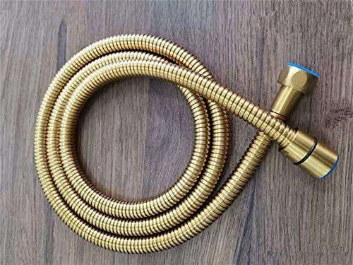 SJHFG Duschschlauch 304 Edelstahl-Duschschläuche 0,5m / 1m / 1,5m Sanitärschläuche Chrombad Dusche Kopfleitung Brauseschlauch (Color : Gold 50cm)