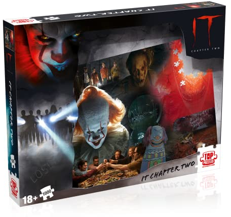 Winning Moves Stephen King's IT Chapter 2 1000-Piece Jigsaw Puzzle Game, Piece together Pennywise from Stephen King's IT, Horror Puzzle Game for adults, gift for ages 18 plus
