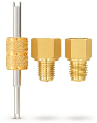 Changor Adaptateur Réfrigérant Professionnel en Cuivre, Raccord 1/2 ACME Mâle vers 1/4 SAE Femelle, pour Remplissage et Entretien Système de Climatisation, Réfrigération
