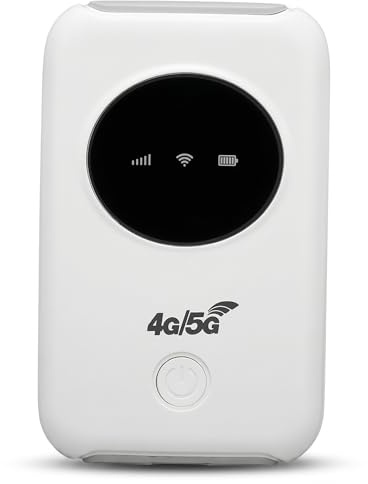 Portable 4G WiFi Router, High Speed Mobile Hotspot Support Up to 10 Devices for Laptop, Smartphone, Tablet, Travel