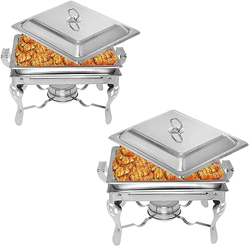 4.5L Chafing Dishes Set Buffet, 1/2/3/4/5/6 Packs Stainless Steel Food Warmers Server with Food Pan, Water Pan, Lid and Fuel Holder, for Parties, Weddings and Events (Size : 6pack)