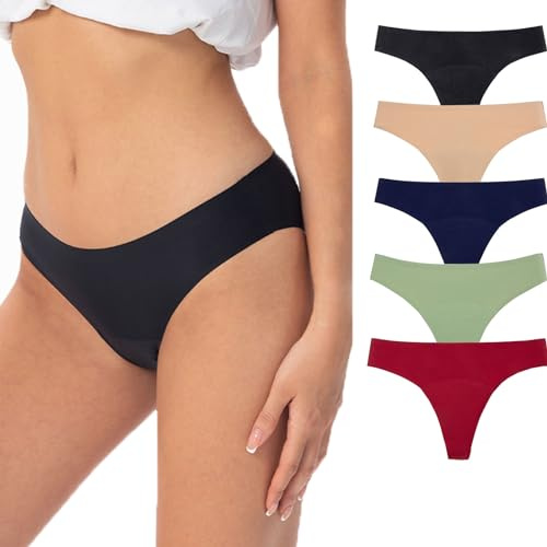 5pcs Perizoma Mestruale, Slip per Ciclo Mestruale, Assorbenti Mestruali Lavabili Donna Intimo Protettive, Lavabili Donna Intimo Protettive