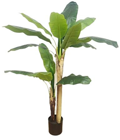 Plantes Artificielles Deco Grand Bananier Artificiel en Pot Simulation Bonsaï Tropical Faux Plantes Vertes Aménagement Paysager Hôtel Bureau Maison Maison Plantes Artificielles Fausse (Size : 150cm)
