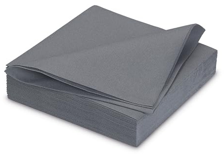 AVA Servietten stoffähnlich 40x40cm 25 Stück - Farbauswahl - Airlaid saugstark - Einweg Tischservietten zum Falten - Einfarbige Papierservietten für Hochzeit Geburtstag Gastronomie - Dunkel Grau
