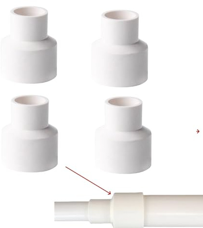 Riduttore da 25 mm a 20 mm, 4 pezzi, adattatori in PVC per tubi di scarico, scarichi, tubi di utilizzo dell'acqua piovana, adattatore per tubi fognario