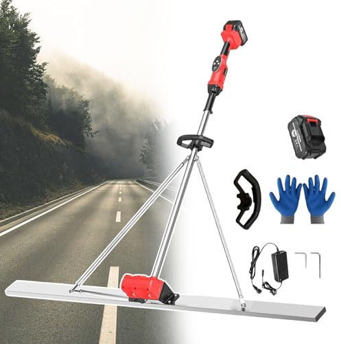 smafoseedding 1BAT Elektro-Estrich, kabellos, elektrisches Zement-Nivellierlineal, 150 cm lange Klinge, Gummigriff-Design, für Straßenbauarbeiter und Innendekorationsmeister