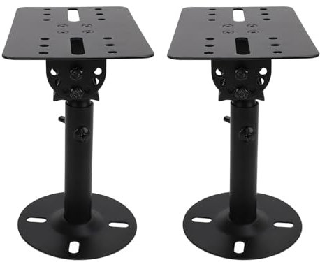Fockety Supports Muraux pour Enceintes, 1 Paire de Supports de Haut-parleurs Muraux Épaissi Réglable Support D'enceinte en Métal avec Tige Télescopique, Support de Haut-Parleur pour