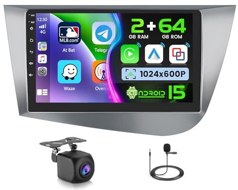 Ohradio 2G+64G Android 15 Radio Coche Seat Leon MK2 2005-2012 9 CarPlay