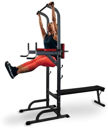 Mobiclinic® Fitness, Stazione per Esercizi, 9 in 1, Domifit, 8 Altezze Regolabili, Panca reclinabile, Multifunzionale, Antiscivolo, Imbottita