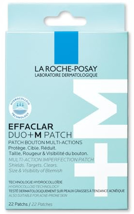 La Roche-Posay Effaclar Duo+M Patch Anti-Imperfezioni, Per Pelle a Tendenza Acneica, Imperfezioni Attenuate in 3 ore, Macchie Post-Acneiche Meno Visibili, 22 Pezzi