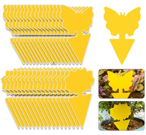 SeedsAlp Fruit Fly Trap, 36 Pack | Double-Sided Yellow Sticky Traps for Indoor & Outdoor Use | Non-Toxic Insect Catcher for Fruit Flies, Gnats, Whiteflies, Aphids, and Other Flying Pests
