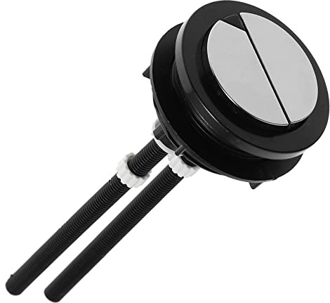 UKCOCO Botón de Doble Descarga para Inodoro, Repuesto Negro ABS, 2 Unidades | Pulsador para Cisterna Montaje Sencillo, Superficie Ultrasuave, Estructura Simple, Desmontaje Fácil, Medida 48x57mm