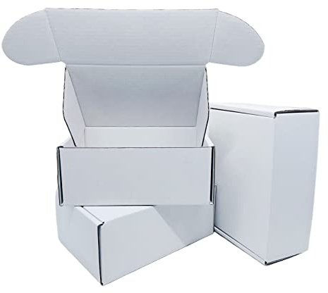 Small White Box 6 x 4 x 3 Inch 50 Pack Recyclable Corrugated Gift Mailers Storage Business Packaging Shipping Boxes